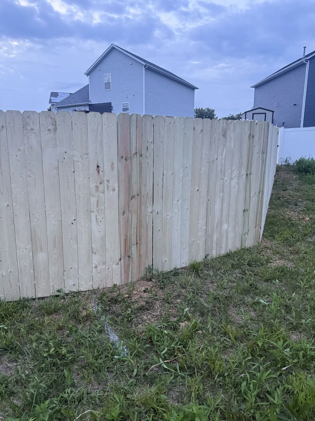 New wood privacy fence panels installed in Bloomington, IN