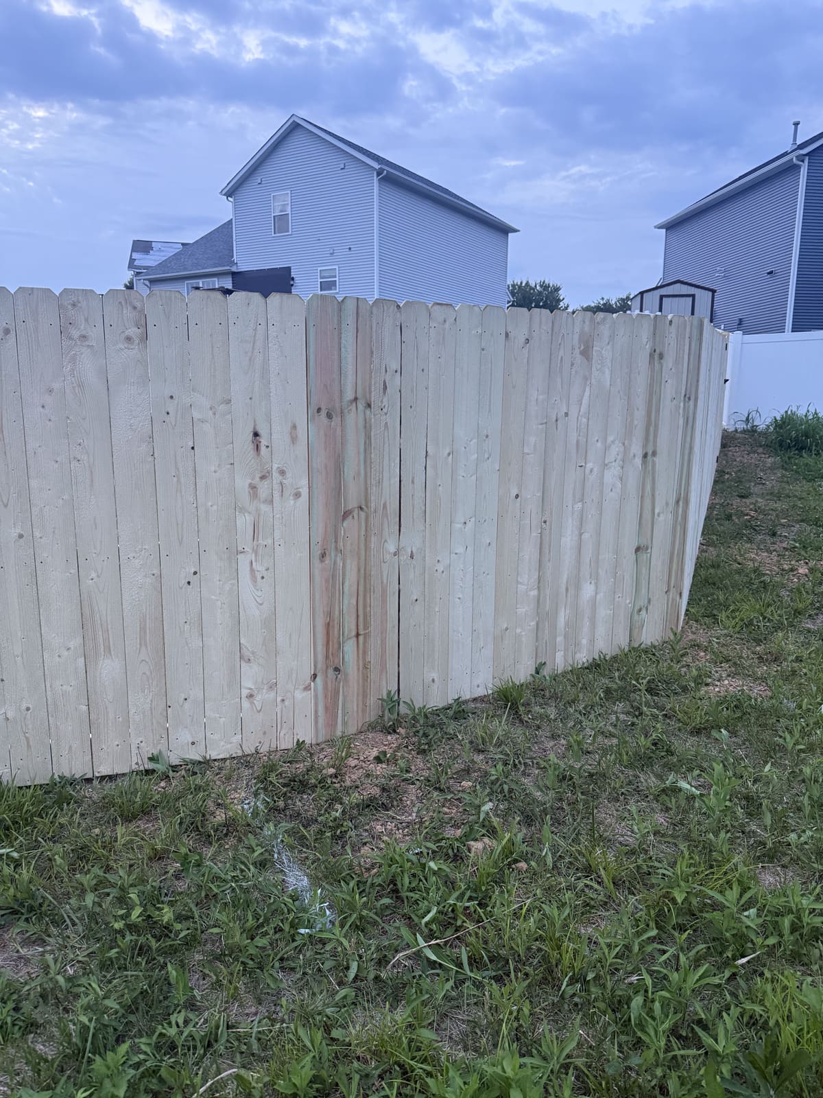 New wood privacy fence panels installed in Bloomington, IN